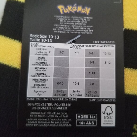 Pokemon 3 pack Crew Socks - Picture 8 of 9